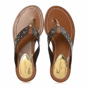 LOUIS VUITTON Monogram Laser Cut Accent Sunny Thongs